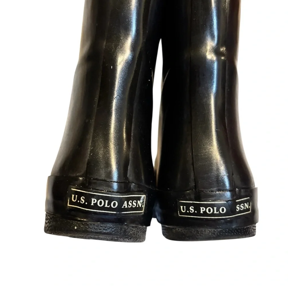 U.S. Polo Assn. Kids Black Rubber Rain Boots - Size 12 Toddler